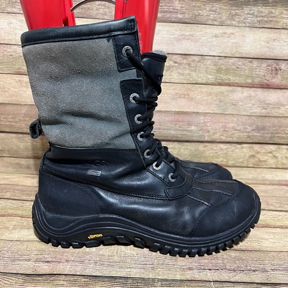 Ugg Black Leather Adirondack Li Winter Boots - Picture 3 of 10